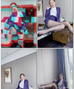 王馨瑶紫色西服套装拍摄花絮 [1V-175M]